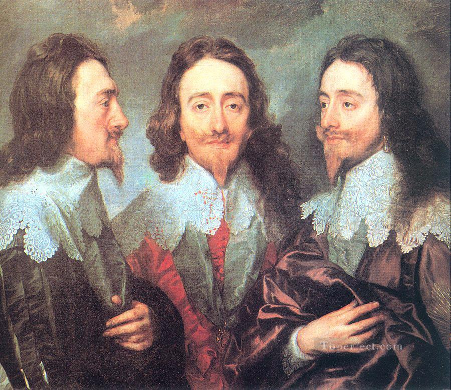 Charles I in Three Positions Baroque court painter Anthony van Dyck Oil Paintings